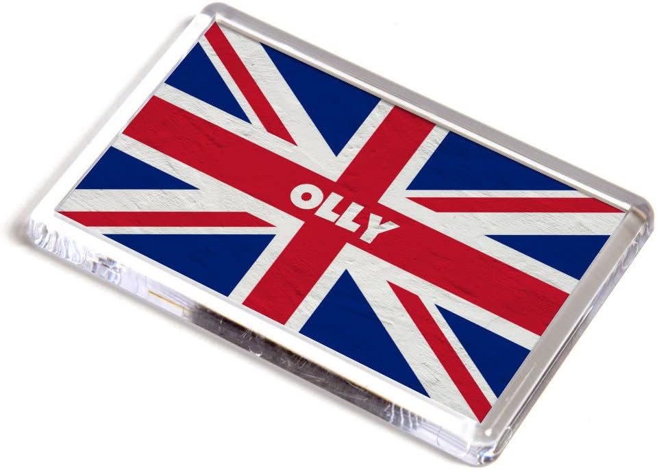 FRIDGE MAGNET - Olly - Union Jack Flag - Boy's Name Gift