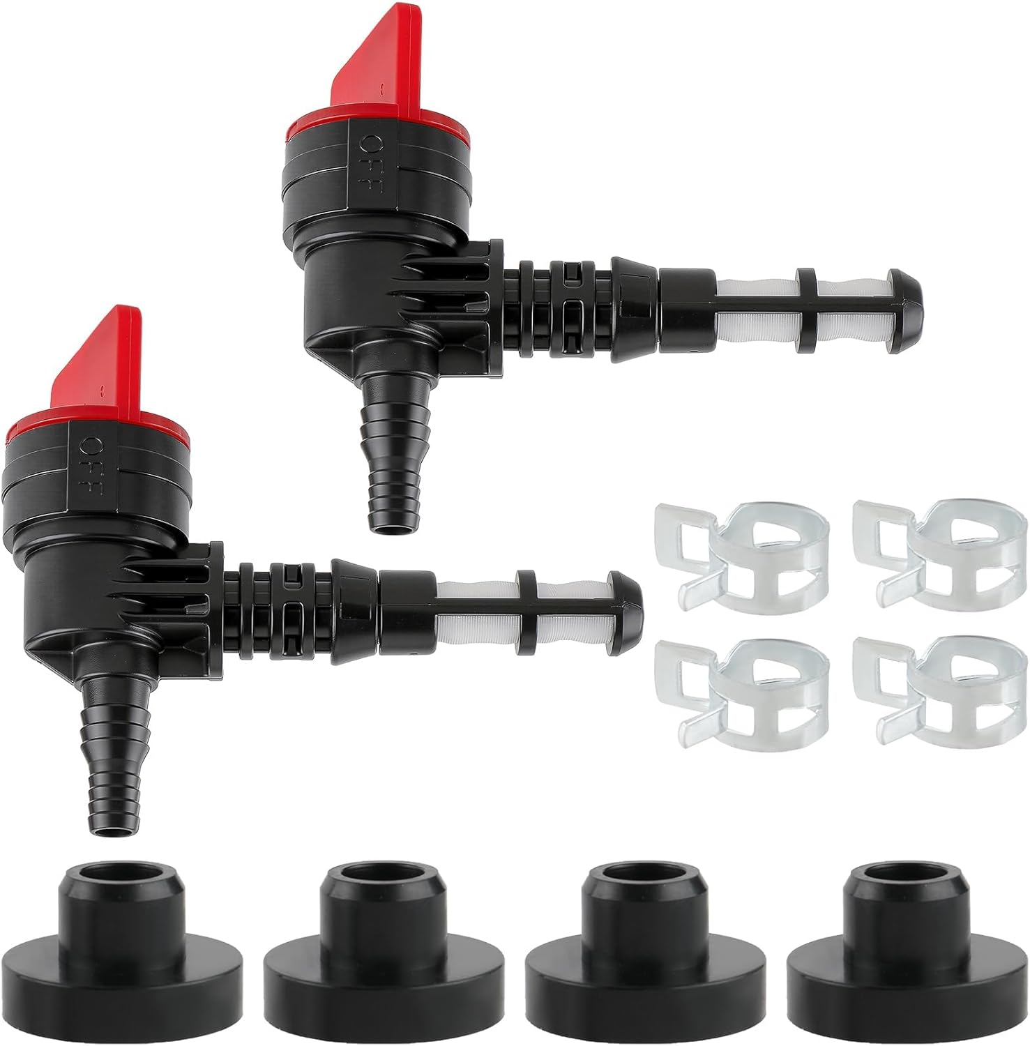 2 Pack 90 Degree Fuel Gas Shut Off Valve w/ Grommet Clamp for 192980GS 208961 for Kohler 25 462 03-S 25-462-03-S for Rotary 13116 Gas Tank Engine Generator Pressure Washer