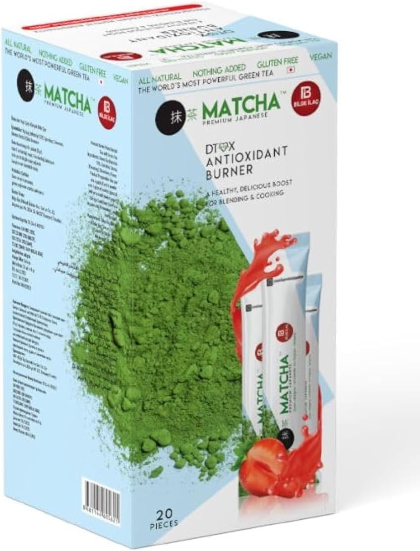 Matcha Spade Japanese Tea 20 Piece X 10 G Slim Fit Antioxidant Detox 200Gr Anti-Aging Traditional Healthy Tea dry Powder Tea