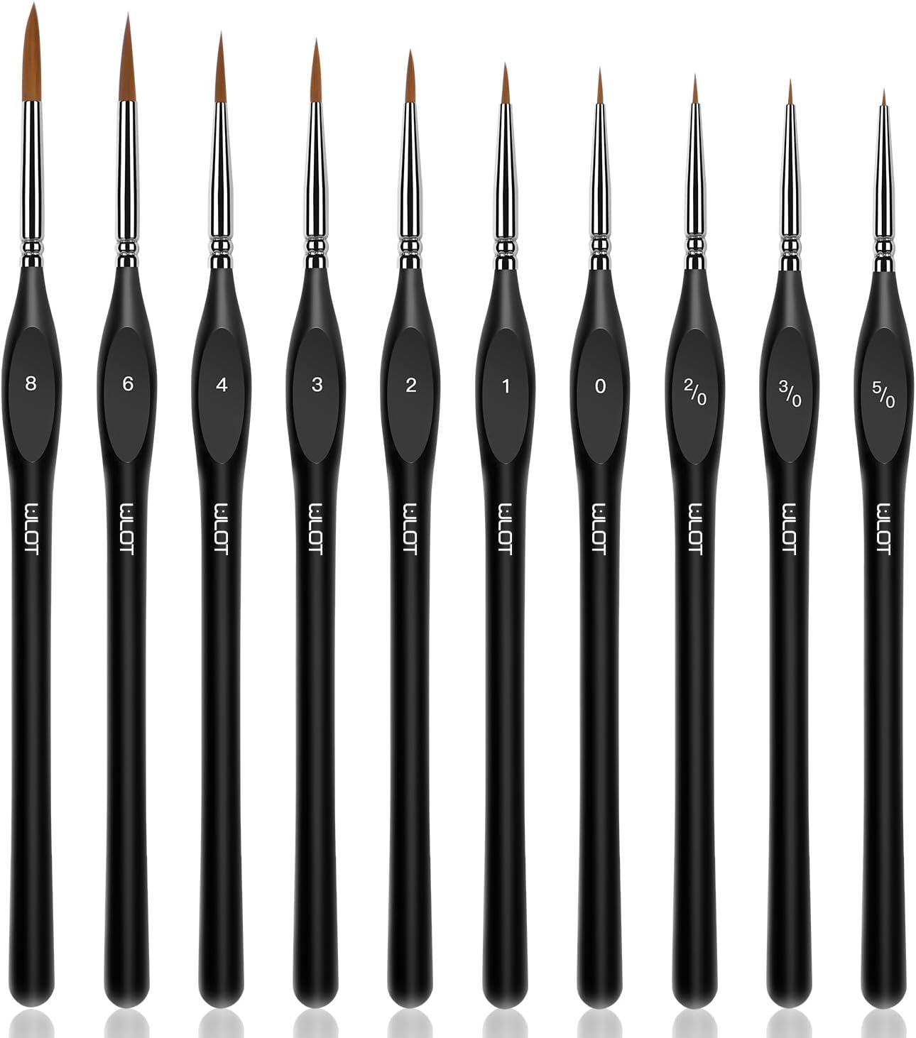 Fine Detail Brushes with Triangular Handles,10 Miniature Brush for Fine Detailing & Art Painting,Acrylic&Nail, Models,Watercolour, Miniatures,Oil, Wargaming figures.(golden maple series)
