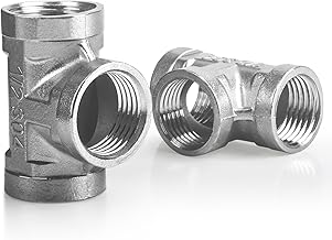 2 Pack 1/2" Tee Female NPT Stainless Steel T Shaped 3 Way Pipe Fitting 304 Stainless Steel Forged Tee,T Plumbing Fitting