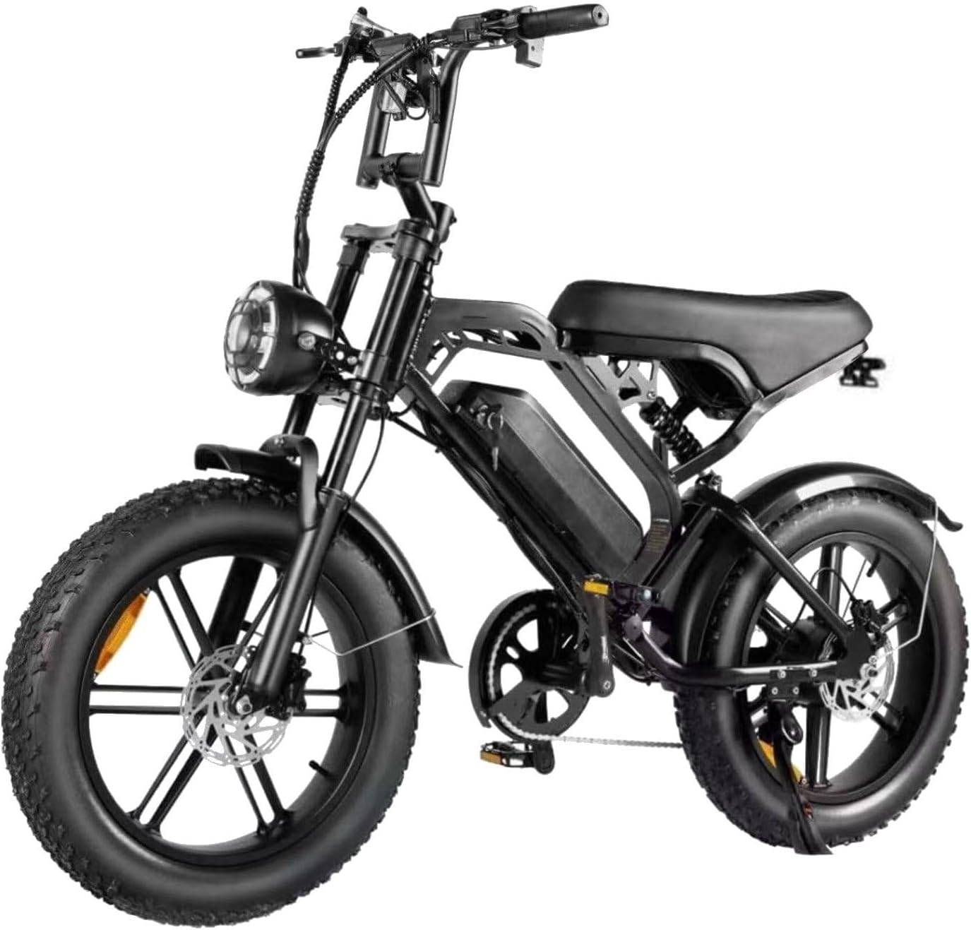 20” Electric Bike, 20 Inch E Bike, V20 Hybrid Bike, 48V 15AH Battery, 60 KM Range, LCD Display, 7 Gear, Throttle, Double Suspension, Double Disc Brakes, Headlight, Indicator, Model V20