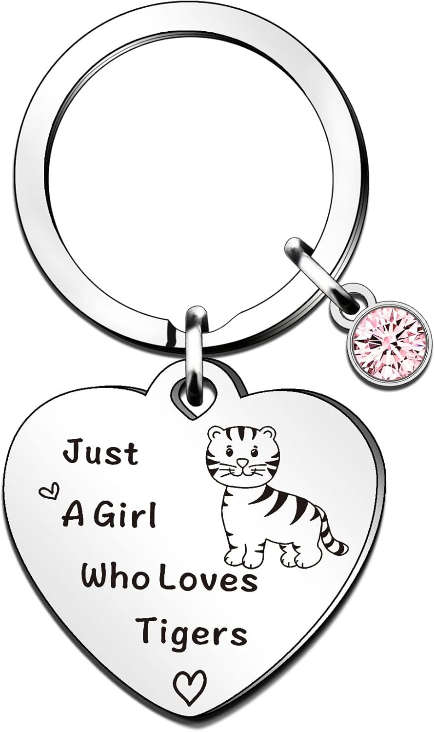 QMVMV Funny Tiger Keyring - Animal Lover Gift for Women & Girls