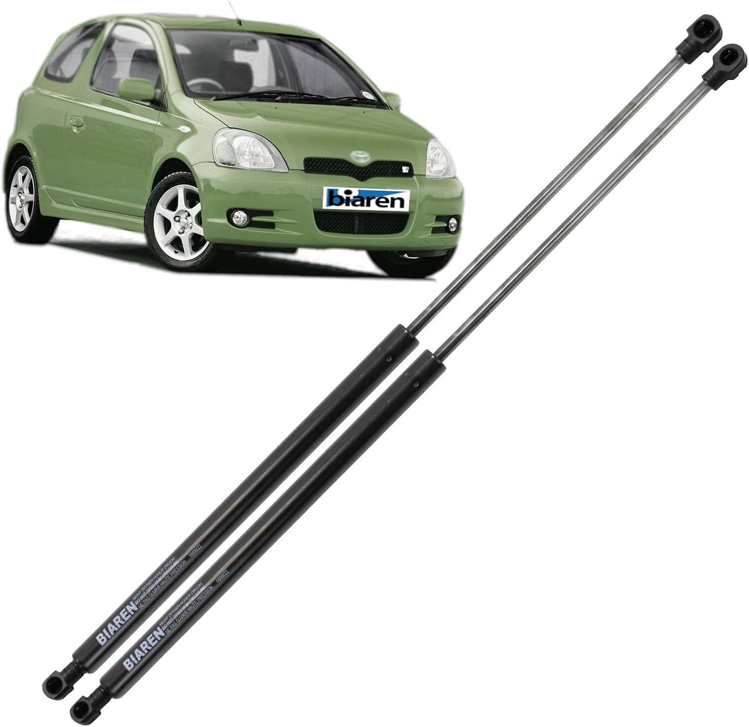 BIAREN 2x Rear Tailgate Boot Gas Struts For Toyota Yaris I Hatchback (1999-2005) Lift Support System 245 (N) 502 MM 6895009110 6896059026