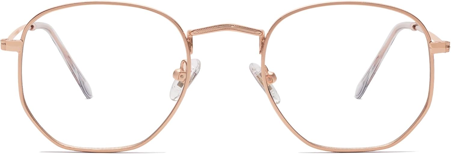SOJOS Small Blue Light Blocking Glasses Hexagonal Eyeglasses Frame Anti Blue Ray Glasses One and Only SJ5036