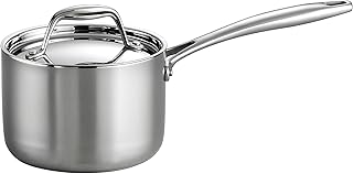 Tramontina Covered Sauce Pan Stainless Steel Tri-Ply Clad 1.5-Quart, 80116/021DS