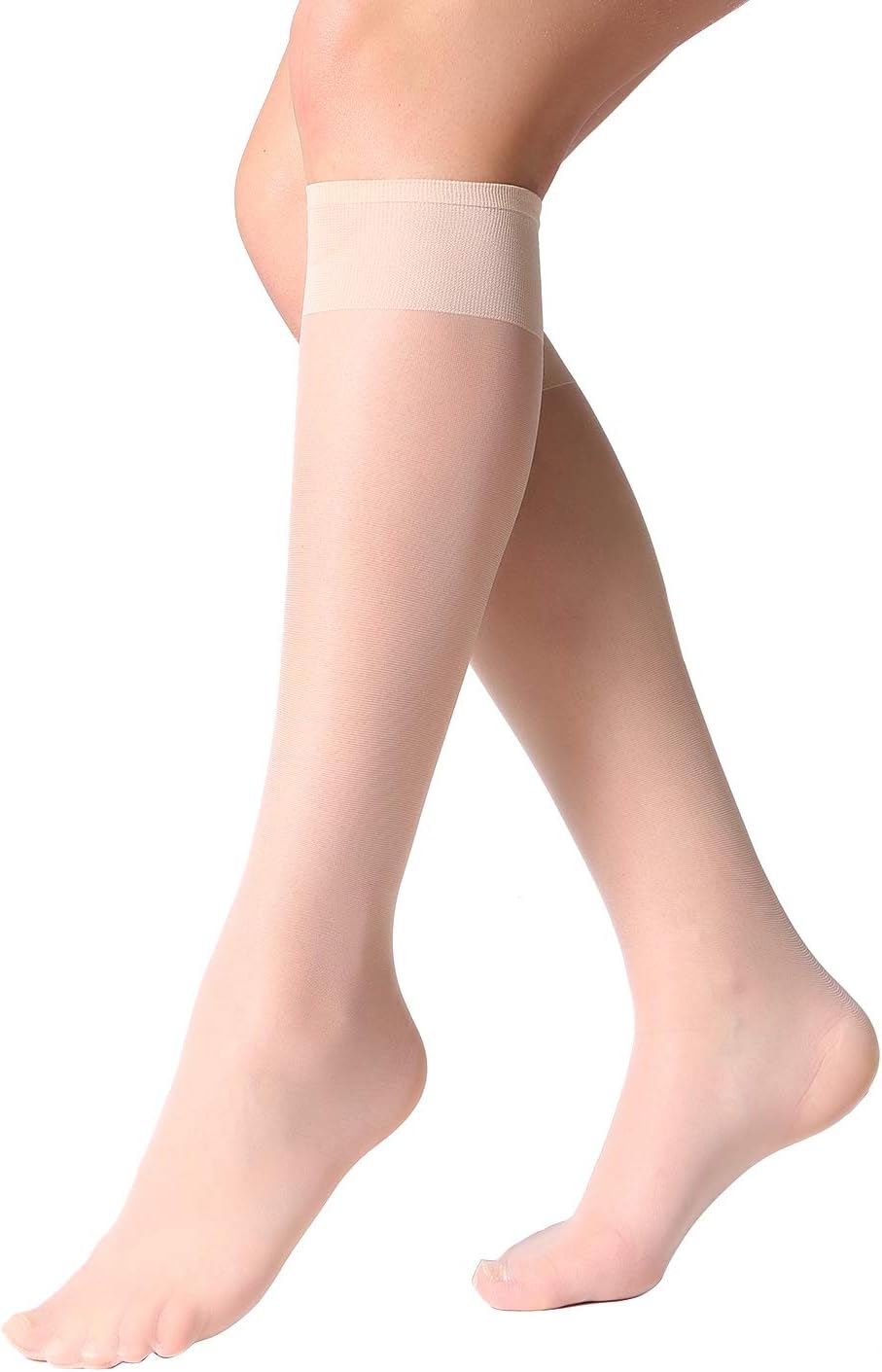 MANZI 12 Pairs Knee High Stockings Sheer Pantyhose for Women