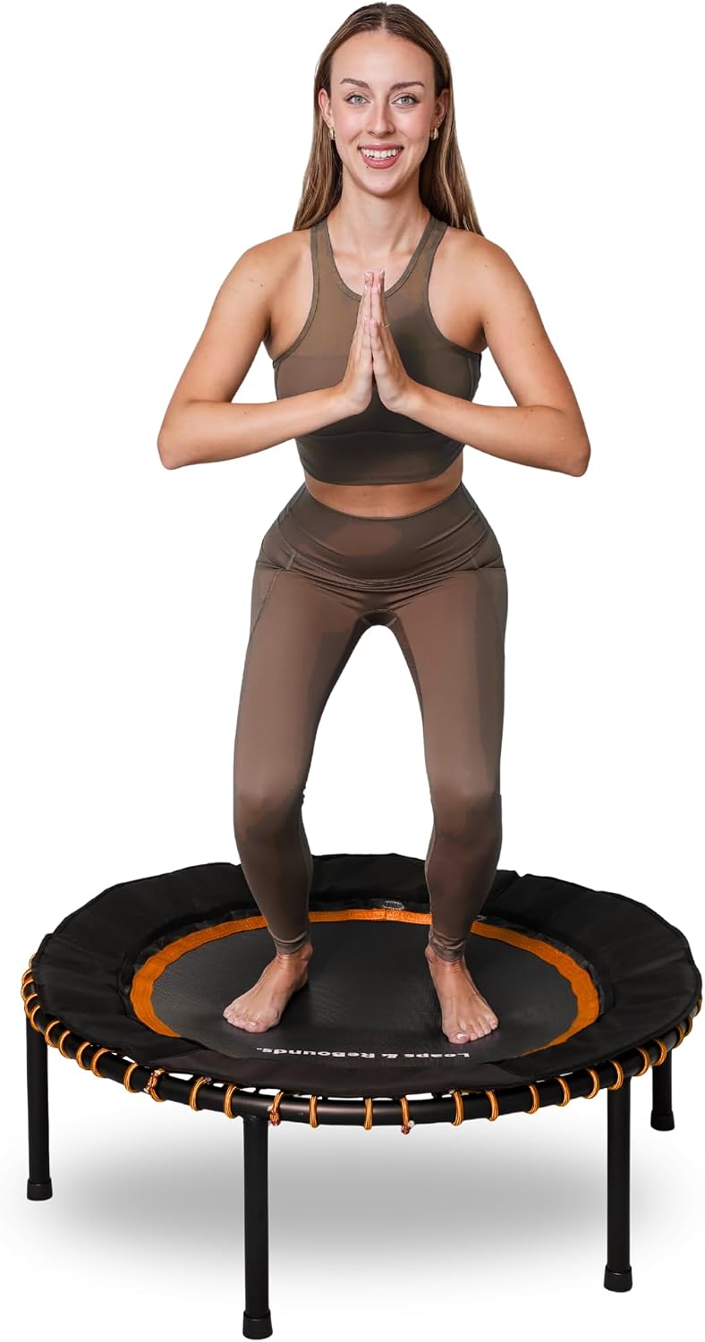 Leaps and Rebounds Fitness Trampoline, 40-inch or 48-inch |Adults and Kids Rebounder for Indoor and Outdoor, Up to 270 lbs Low Impact Cardio and Easy Home Workout