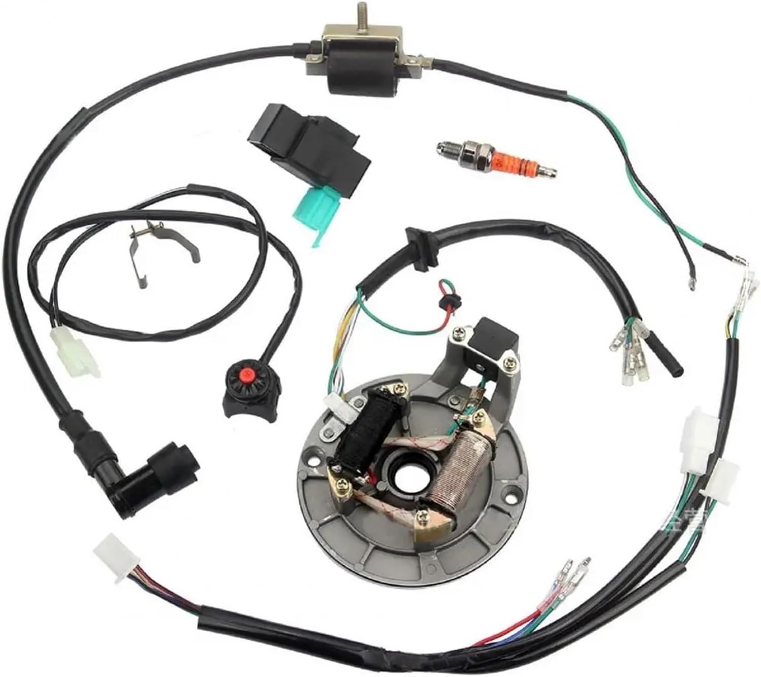 For 50cc 70cc 110cc 125cc 4 Stroke Dirt Bike 1 Set Ignition Stator High Density Wiring Harness Ignition Coil Magnetoes Stator Motorbike Ignition Coil