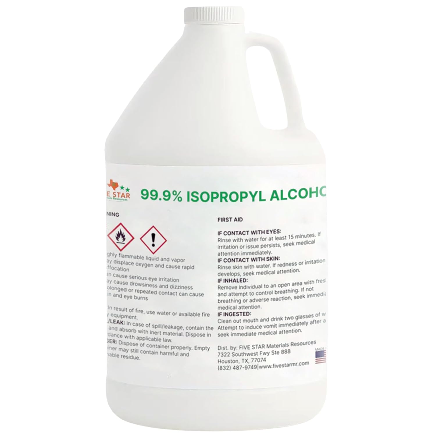 99.9% Pure Isopropyl Alcohol, 99.9 Percent IPA 1 Gallon, USP Grade, Made in The USA (1 Gallon,128 fl oz)