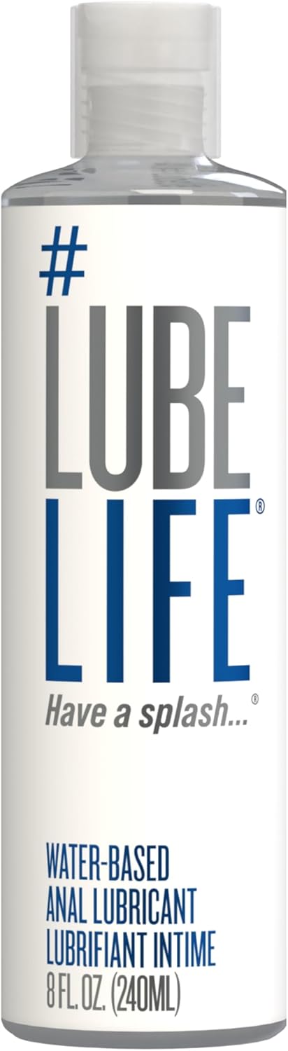 LubeLife Water-Based Anal Lubricant, Deep Comfort Personal Lube for Men, Women, and Couples, 240 ml