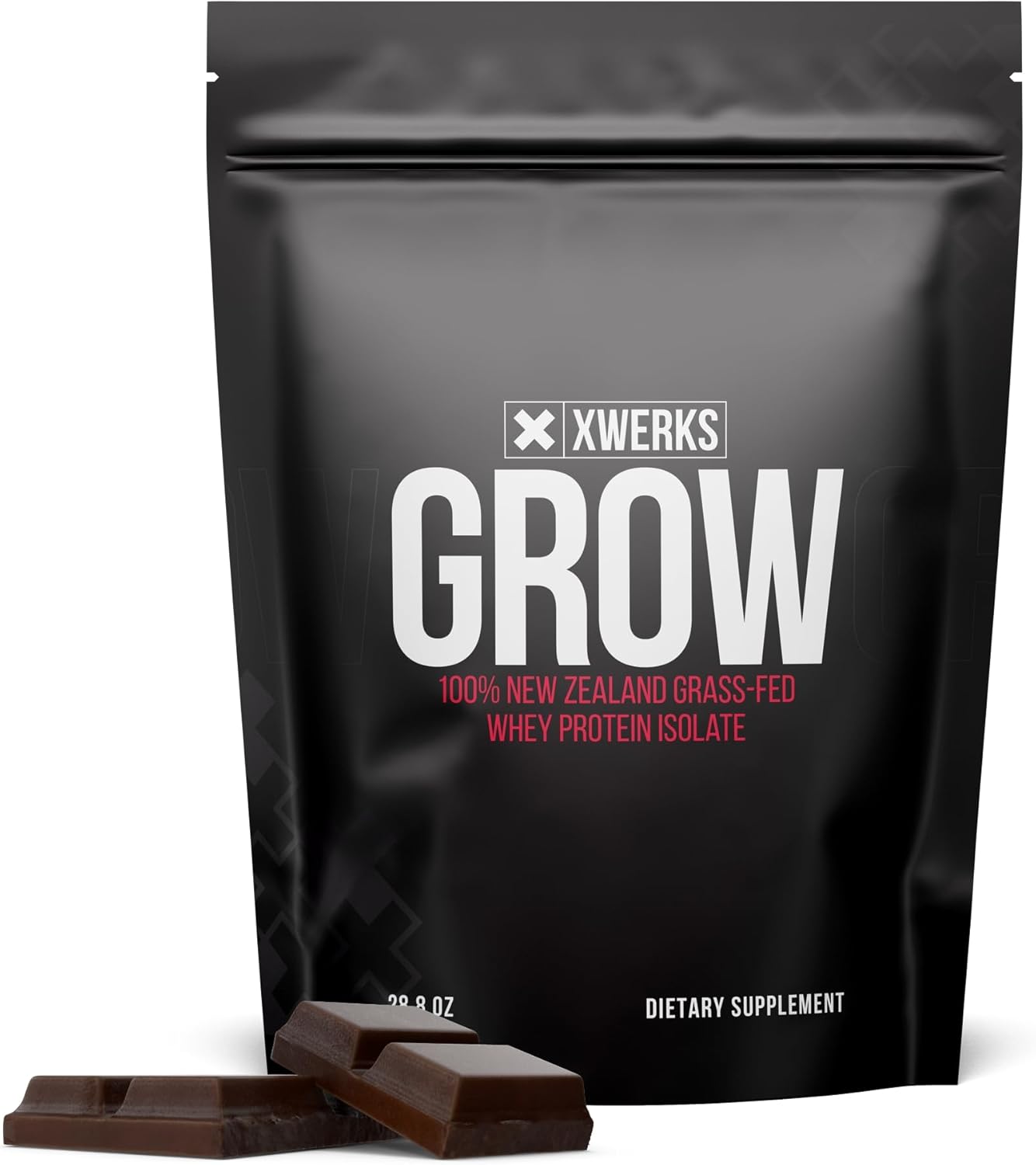 Xwerks Grow 100% New Zealand Grass-Fed Whey Protein, 25g of Pure Isolate Protein Powder (30 Servings) All-Natural, Paleo & Keto-Friendly, Soy & Gluten-Free, and Easy to Digest (Chocolate)