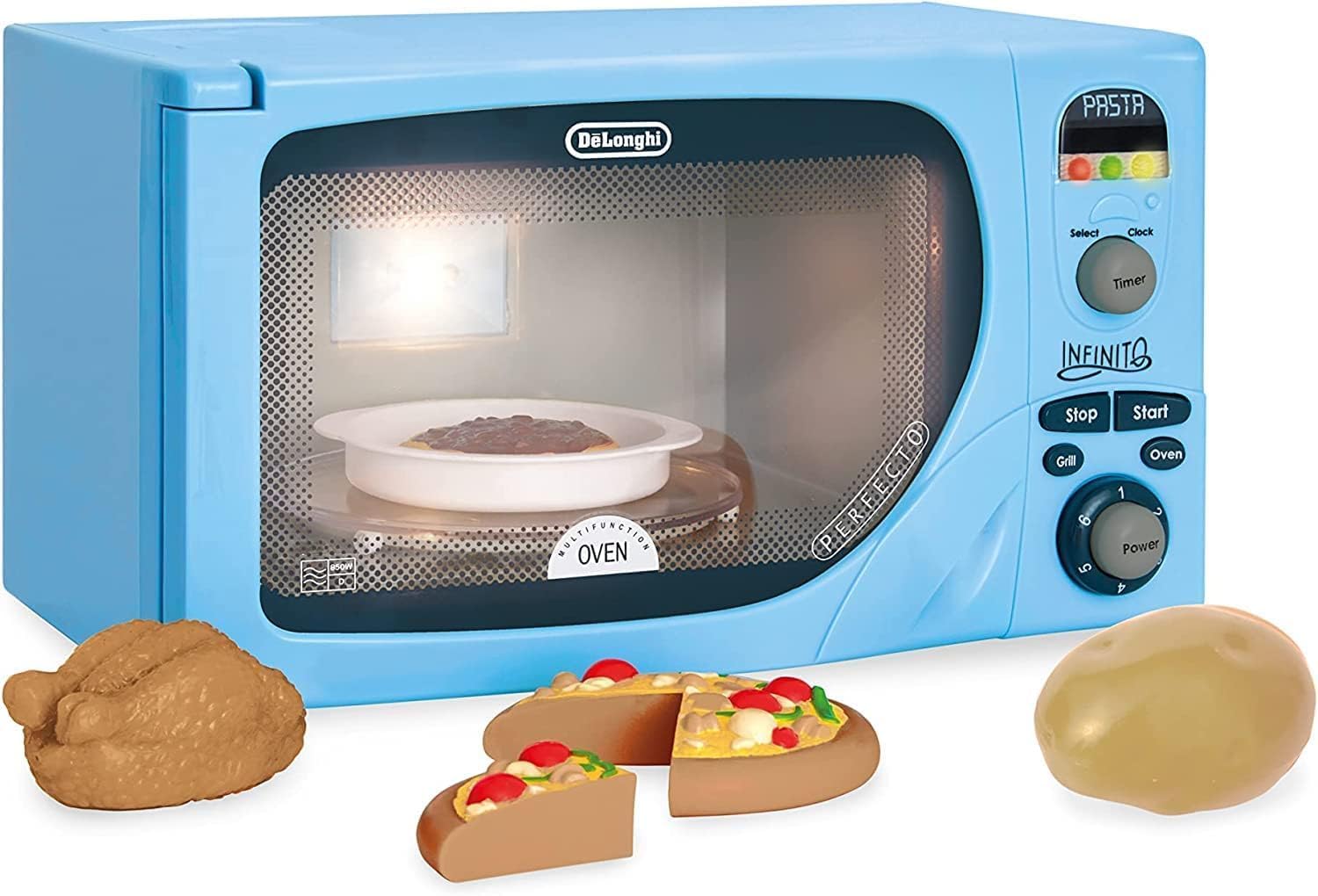 Casdon DeLonghi Microwave | Toy Replica of DeLonghi’s ‘Infinito’ for Children Aged 3+ | Featuring Flashing LED’s, Sounds & More!, 49250, Pastel