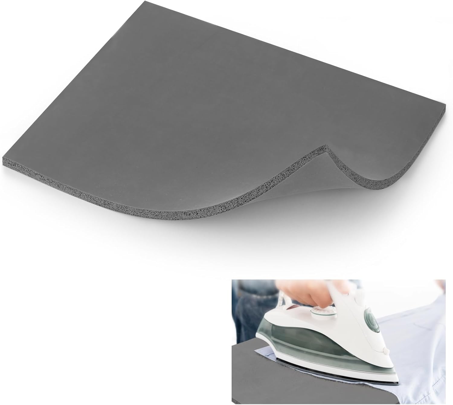 Silicone Heat Press Mat Pad, 0.3” Thickest Silicone Pad For Heat Press Machine, Flat Heat Transfer Press Replacement Pad,Grey (12 x 10 Inches)