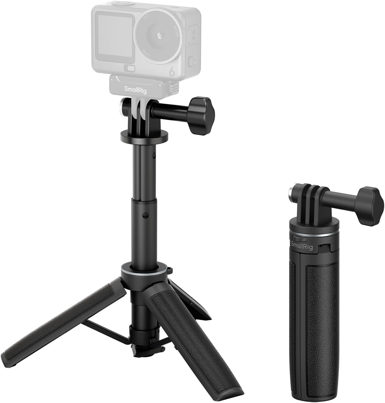 SmallRig One-Touch Open Action Camera Selfie Stick Tripod, 5.2-12in Extendable, Small Table Tripod with 2 Prong Mount for DJI Action 6/5 Pro/4/Nano, for Insta360 Ace Pro 2, for GoPro 13/12/11-6148