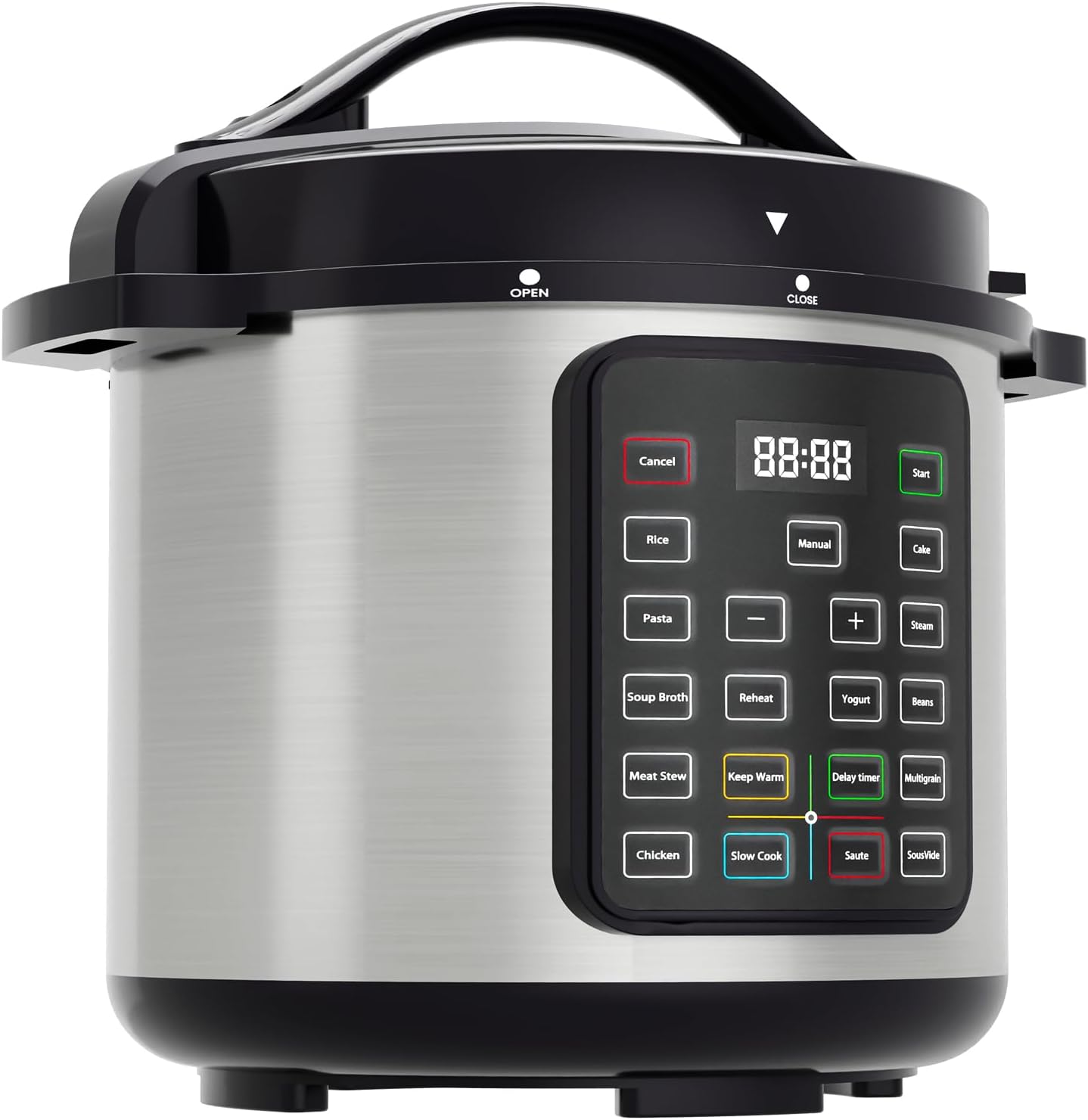 DUMOS 16-in-1 Electric Pressure Cooker 8 QT Stainless Steel Multi Cooker Electric for Pressure, Rice, Steamer, Yogurt Maker, Slow Cook, Black