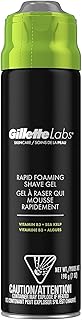 Gillette Labs Rapid Foaming Shaving Gel for Men, Alcohol, Dye and Paraben-Free with Vitamin B3 and Sea Kelp, Cools and Soothes Skin, 7 OZ