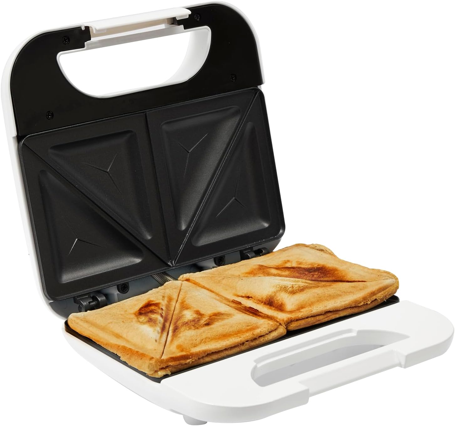 PIFCO 750W White Sandwich Toaster - Non-Stick Electric Toastie Maker with Cool-Touch Handle - Compact Sandwich Toaster for Students, Best for Small Kitchens, Ideal Home Kitchen Appliance