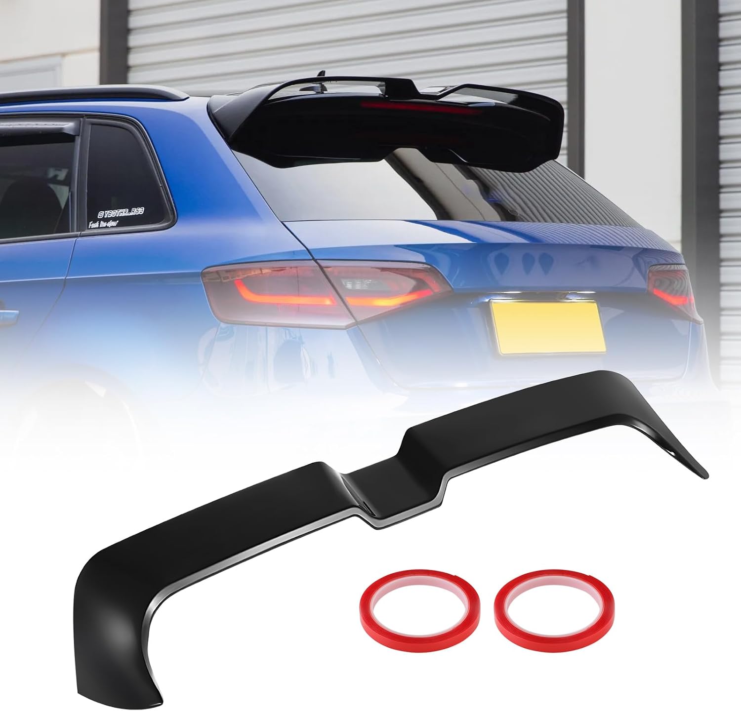 Rear Roof Spoiler Compatible for Audi A3 S3 RS3 8V Sportback 5 Door 2013-2020 Rear Roof Lip Splitter Roof Boot Spoiler (Gloss Black)