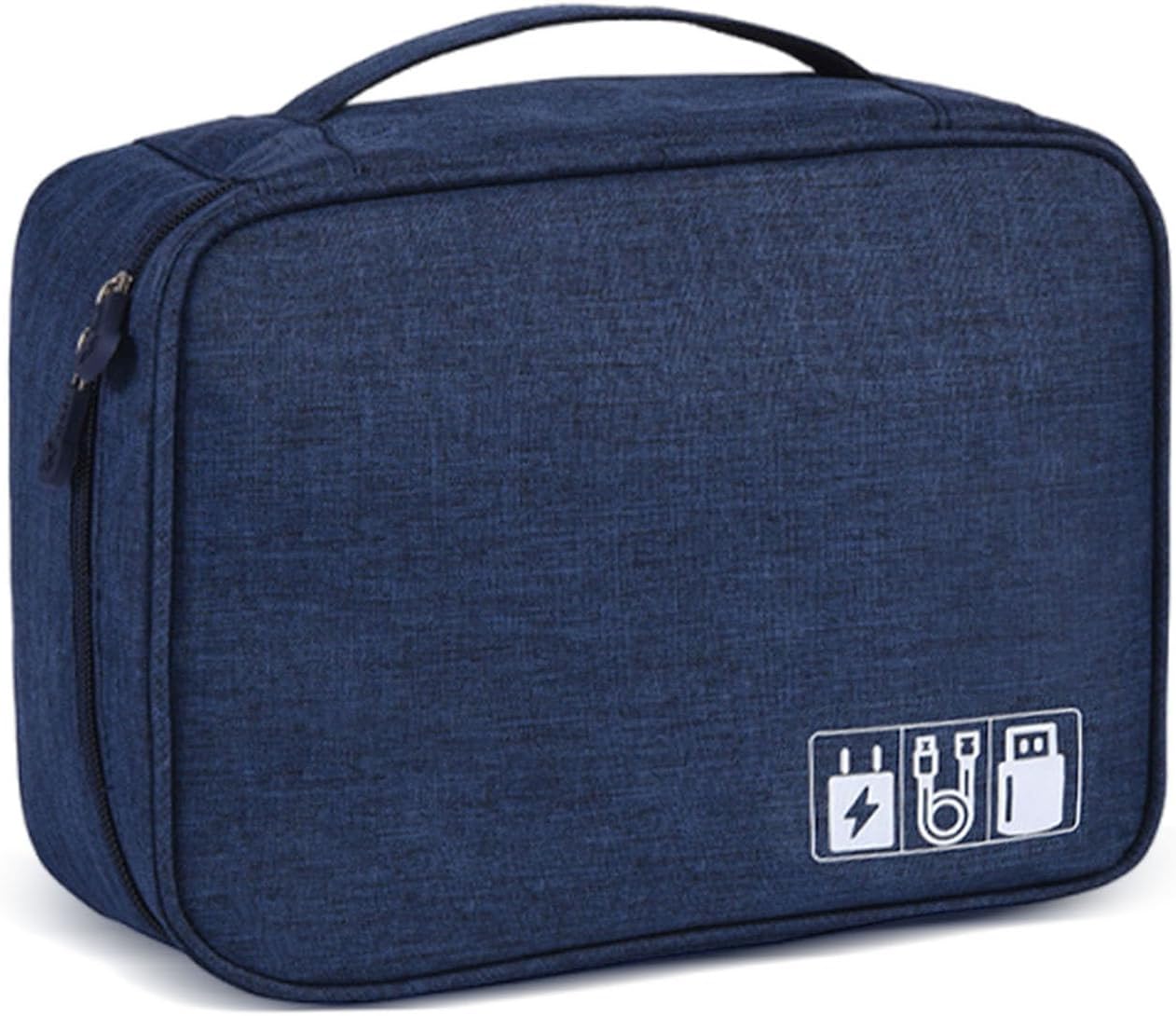 Megcdtr Electronic Organizer, Travel Cable Organiser Bag, Universal Carry Travel Gadget Bag, Waterproof Electronics Accessories Storage Case for iPad Cables Chargers Hard Drive Power Bank (Navy)