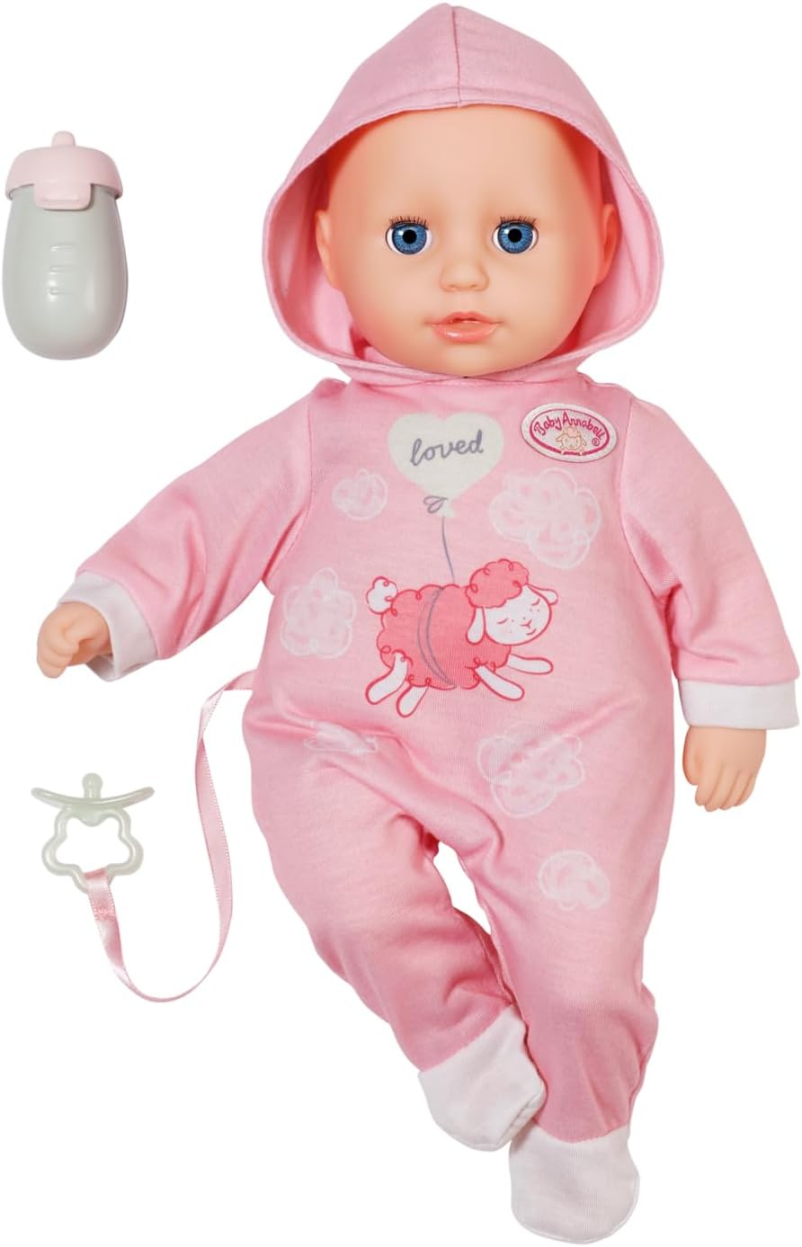 Baby Annabell Hannah Let's Play, Baby Doll with 5 Functions, Soft Fabric Body and Accessories, 36cm Tall Doll, For Children Aged 1+, 711002 Zapf Creation