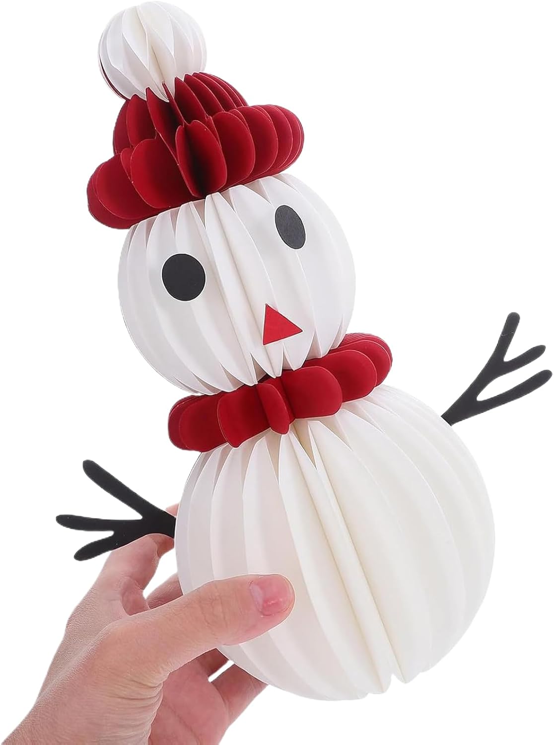 Snowman Christmas Table Centerpieces - Christmas Decorations Paper Snowman 3D - Handmade Ornament Winter Decor for Party Shelf Desk Mantel Fireplace Stocking Stuffer Home Families Kids Interior Design