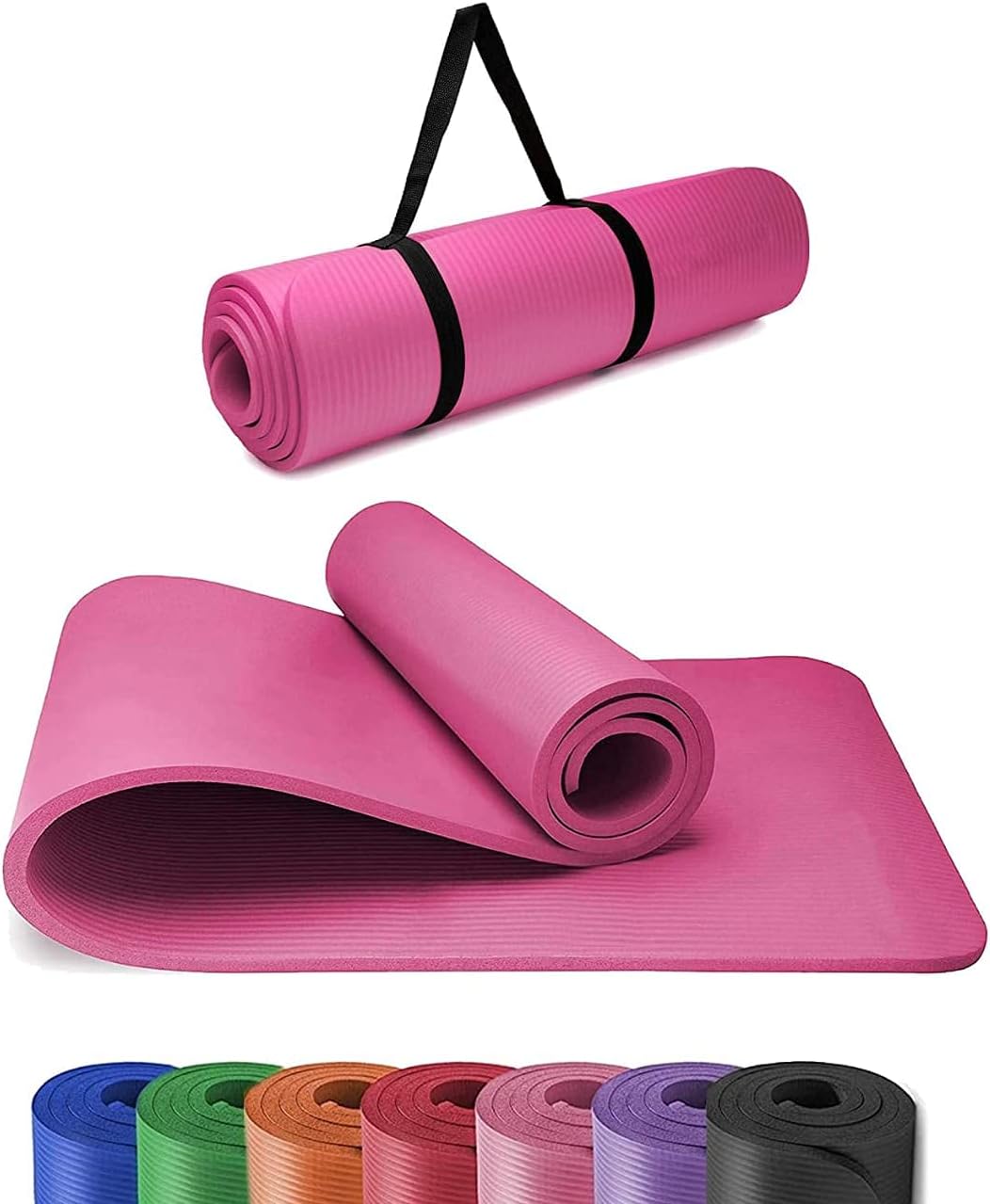 RAXTER Yoga Mat 10mm Thick, Classic Pro Non-Slip Yoga Mat- NBR for Home and Gym Workout Eco-Friendly for Men and Women’s Fitness, Pilates and Gymnastics, Planks & Floor Exercise