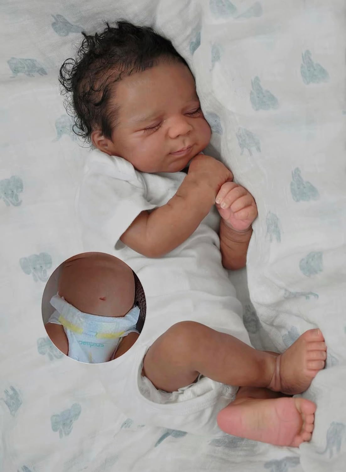 Zero pam Black Reborn Baby Dolls, Full Silicone Baby Doll, 45CM Realistic Baby Doll,Reborn Dolls Silicone Full Body, Anatomically Correct Baby Boy, Lifelike Baby Dolls For Girls