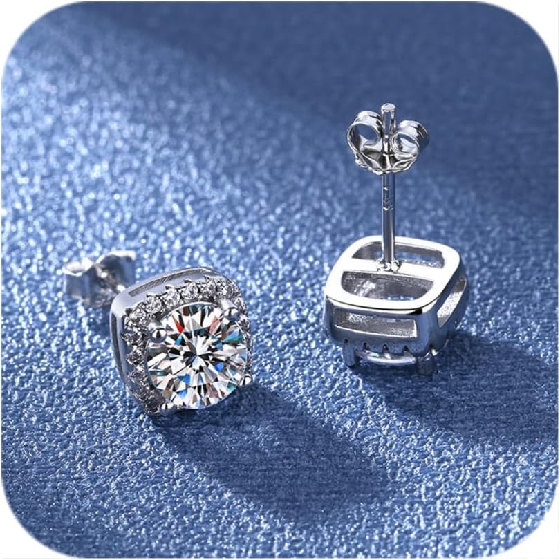 Diamond Stud Earrings for Women 2025 Trendy 925 Sterling Silver Hypoallergenic Earrings Wedding Earrings Jewelry for Brides