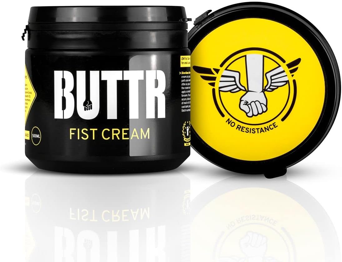 BUTTR Fisting Cream (500ml) Silicone Based Lubricant, Smooth and Thick Cream for Hard Penetration, Perfume-Free in White, Protects Against Injuries, Extra Skin-Friendly, with Instructions