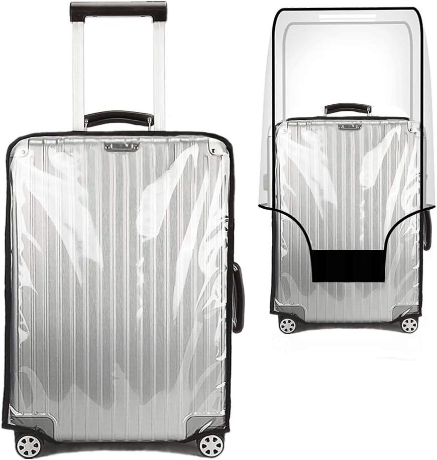 20 Inch Clear Suitcase Cover for Luggage TSA Approved Heavy Duty Waterproof PVC Protector Prevents Scratches Damage for Wheeled Travel Luggage