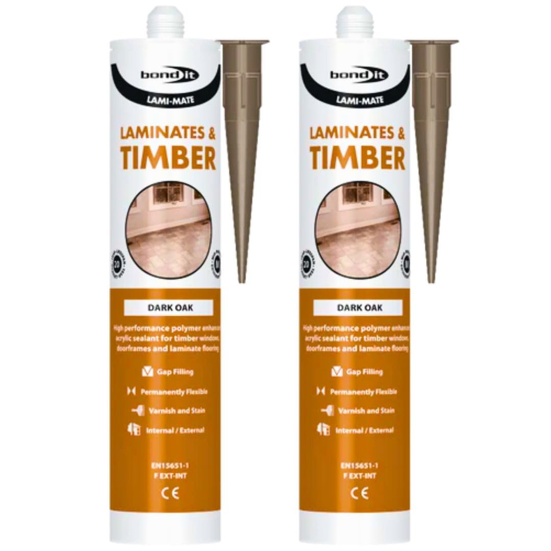 Lami Mate Flexible Sealant | Floorboard Gap Filler | Dark Oak | Bond it | Pack of 2