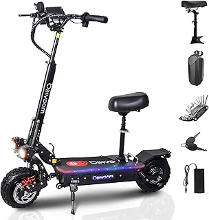 Electric Scooter Adults 50MPH & 50 Miles Range, 5600W Dual Motors, 60V 27Ah Battery, Foldable Heavy Duty E Scooter, 11" Off Road Tires Fast Electric Scooter with Seat