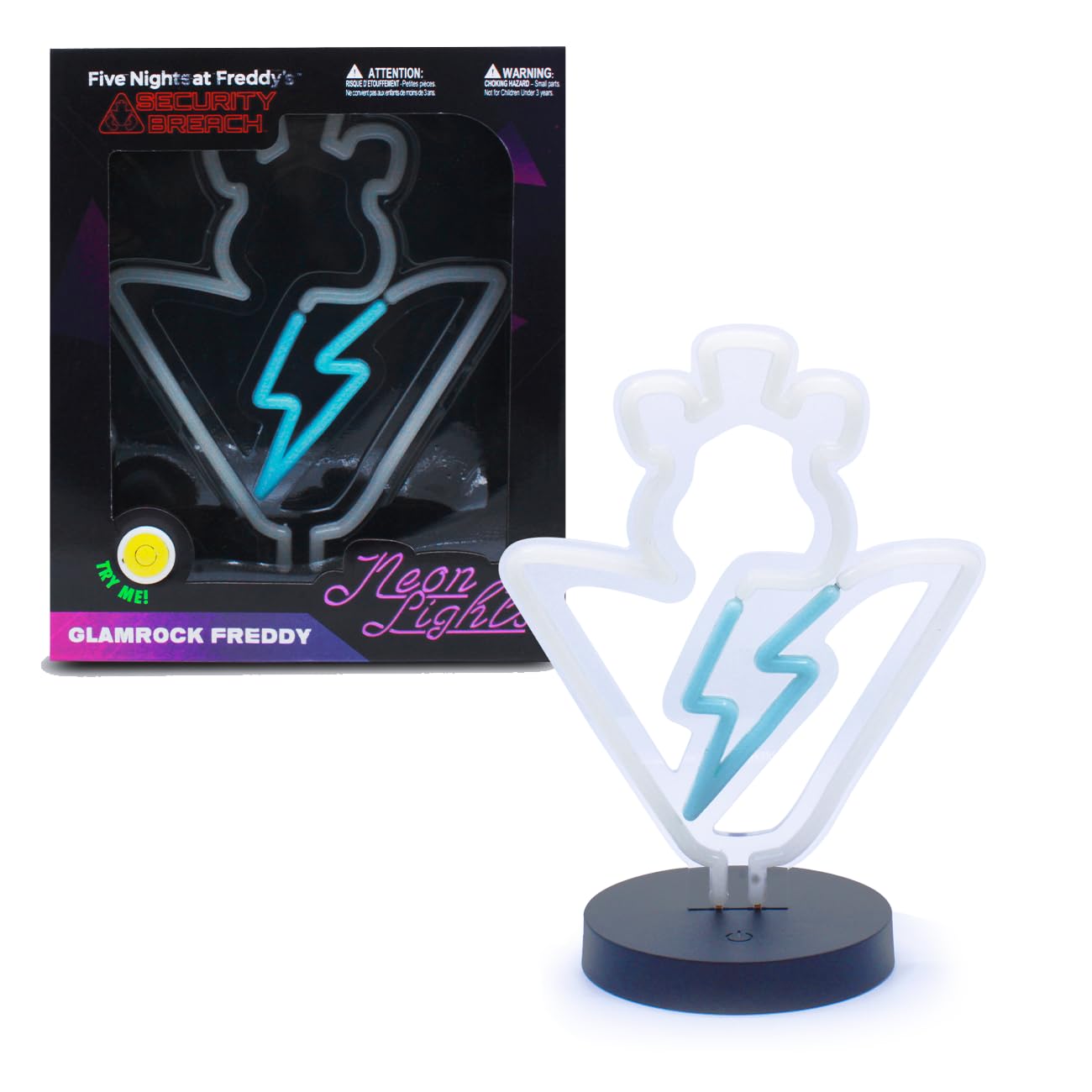 Five Nights at Freddy’s Security Breach Glamrock Freddy Desktop Neon Sign Lamp, 12″ Officially Licensed LED Light for Gamers & Room Decor (Freddy, Chica, Security Breach Logo)