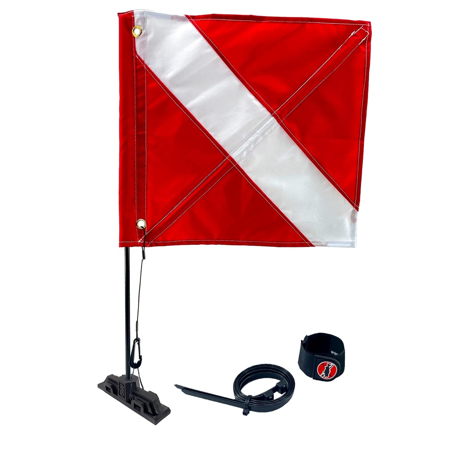 Dive Flag Mounting Kit - All The Tools Needed to Tie Flag to a Buoy or Float for Spearfishing Snorkeling Scuba Diving Freediving and Water Sports