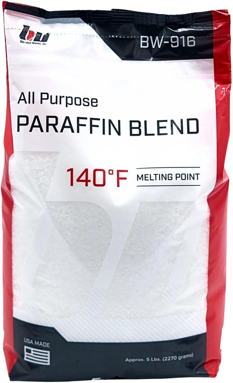 Blended Waxes, Inc. Multi-Purpose Paraffin Wax for Candle Making, Easy-to-Use Bulk Pastilles, Ideal for Lubricating, Waterproofing, Canning & More, Premium Paraffin Wax Refills, 5 lb Pack