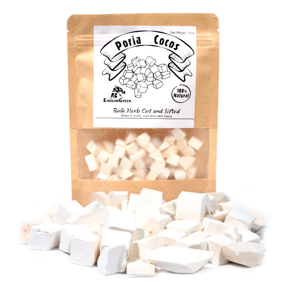 EidolonGreen Poria Cocos (Bai Fu Ling) – 100% Natural Dried Chinese Herb, 3 oz (88g) – Supports Digestive Health & Immune Function
