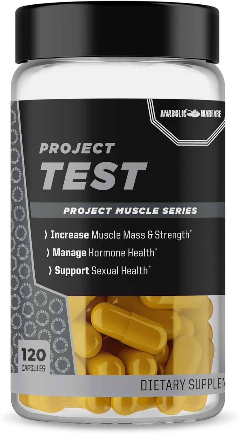 Anabolic Warfare Project Test, Support Muscle Mass & Strength*, Manage Hormone Health*, Support Sexual Health*, Made with Botanicals