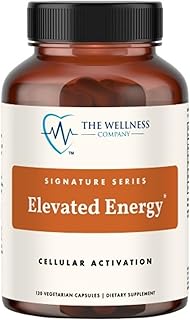 The Wellness Company Elevated Energy Supplement | 120 Capsule 2 Month Supply | Natural Energy Booster with Herbal Extracts | Vegan, Non-GMO, Gluten-Free