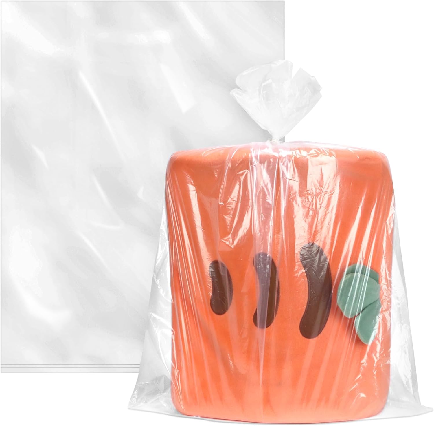 WFPLUS 100 Pack 18 x 24 inch 1 Mil Clear Plastic Flat Poly Bags Clothing Merchandise Bags for Food Bread Dough Clothes Packaging Storage Gift Bag Shipping T-Shirts Pants