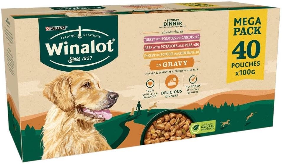 WINALOT Sunday Dinner Mixed in Gravy Wet Dog Food 40x100g