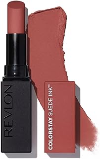 REVLON Lipstick, ColorStay Suede Ink, Built-in Primer, Infused with Vitamin E, Waterproof, Smudge-proof, Matte Color, 003 Want It All, 0.09 oz.
