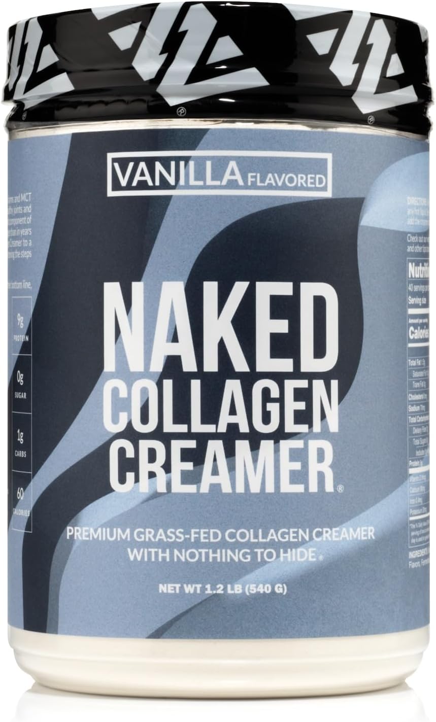 Naked Collagen Coffee Creamer - Vanilla Collagen Creamer For Coffee - Dairy-Free, Gluten-Free, GMO-Free - Support Hair, Skin, and Nails - 40 Servings