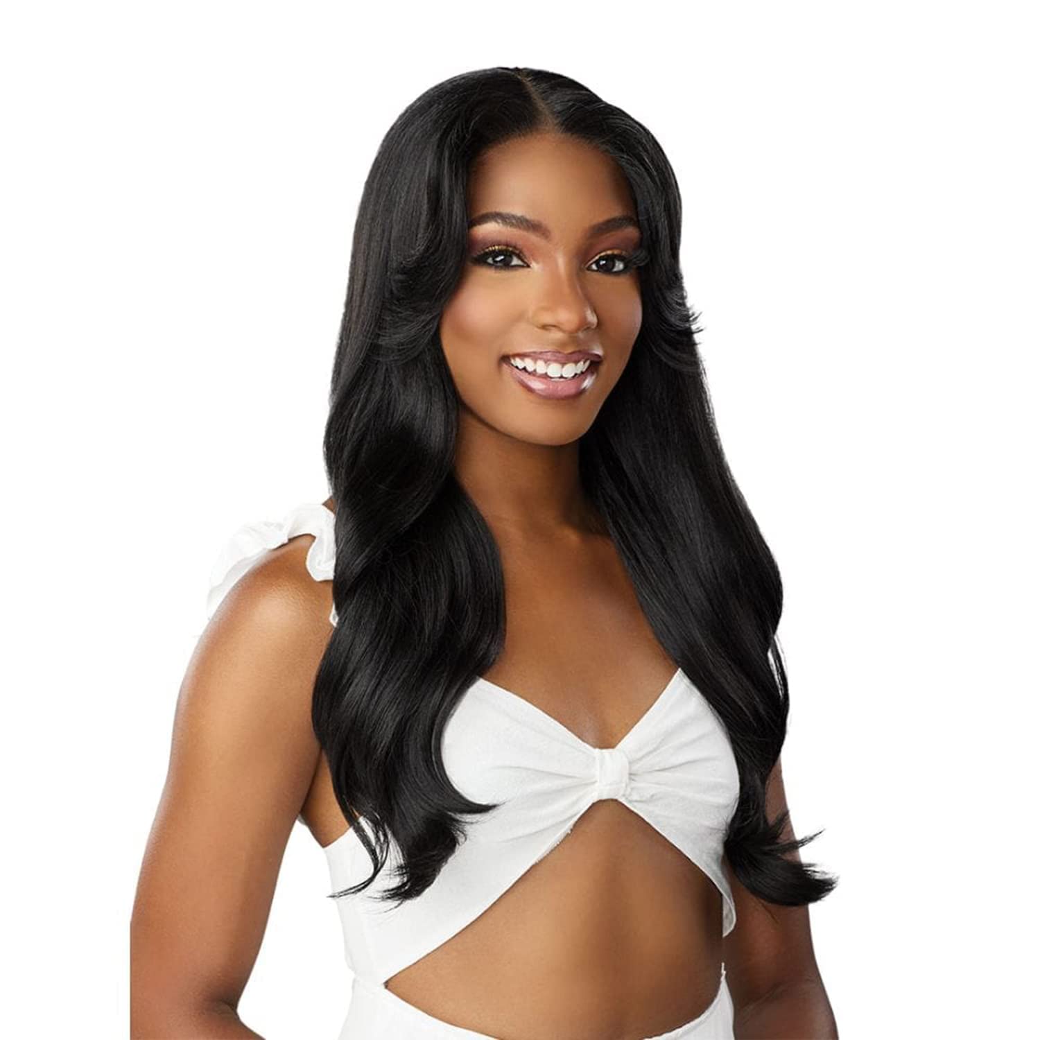 Sensationnel Dashly lace Front Wig - hand tied ear to ear soft lace synthetic with baby hair 5 Inch Deep Part - Dashly lace unit 27 (2 DARKBROWN)