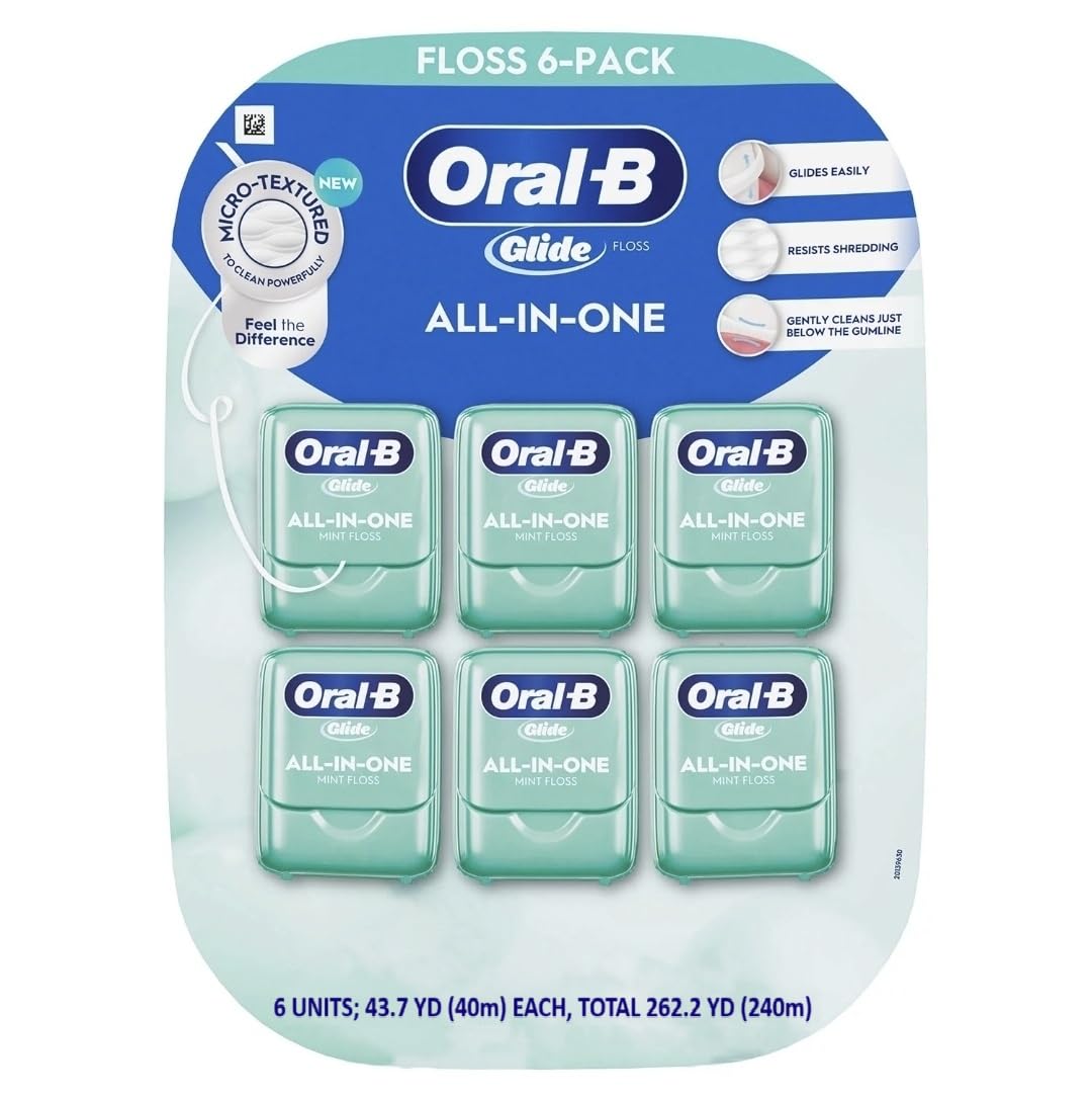 Glide Crest Comfort Plus Dental Floss Mint 40m Each (6 Pack)