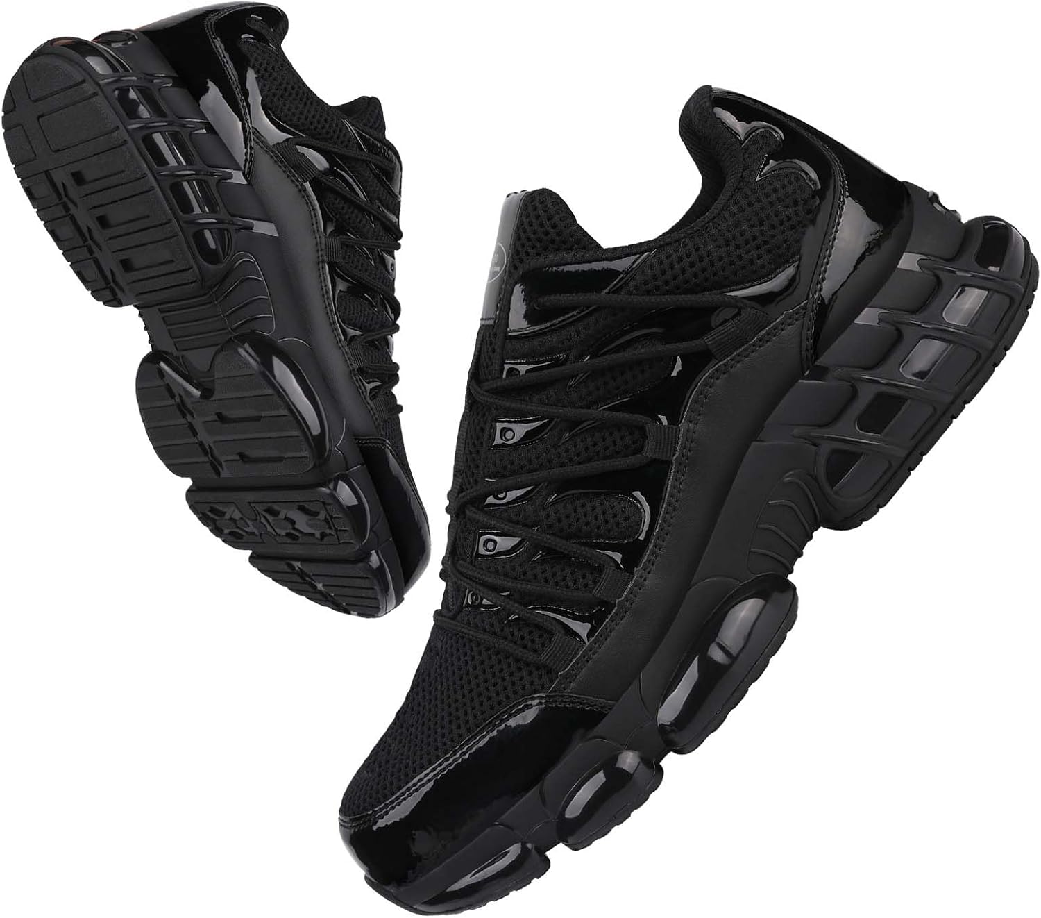 LIANGGO Steel Toe Shoes for Men Women Composite Toe Safety Work Non Slip Industrial Air Cushion Tennis Sneakers Black