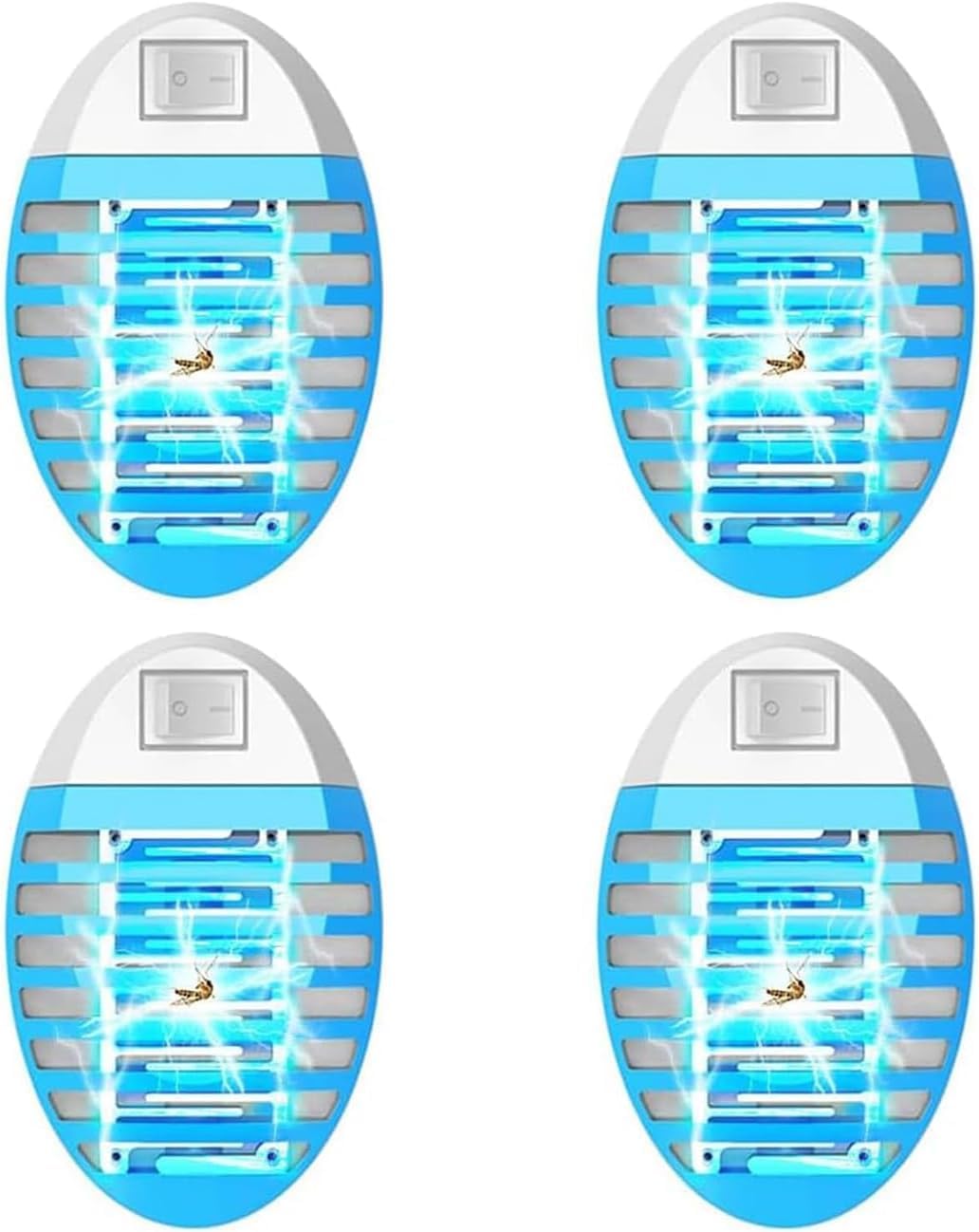 Bug Zapper,4 Packs Insect Pest Killer,Fruit Fly Traps Indoor,Mosquito Killer for Flying Insect Control Lamp,Electric Fly Killers with UV Light,With grid to prevent accidental contact ﻿