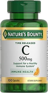 Nature's Bounty Time Released Vitamin C, Immune Support, Vitamin Supplement, 500mg, 100 Capsules