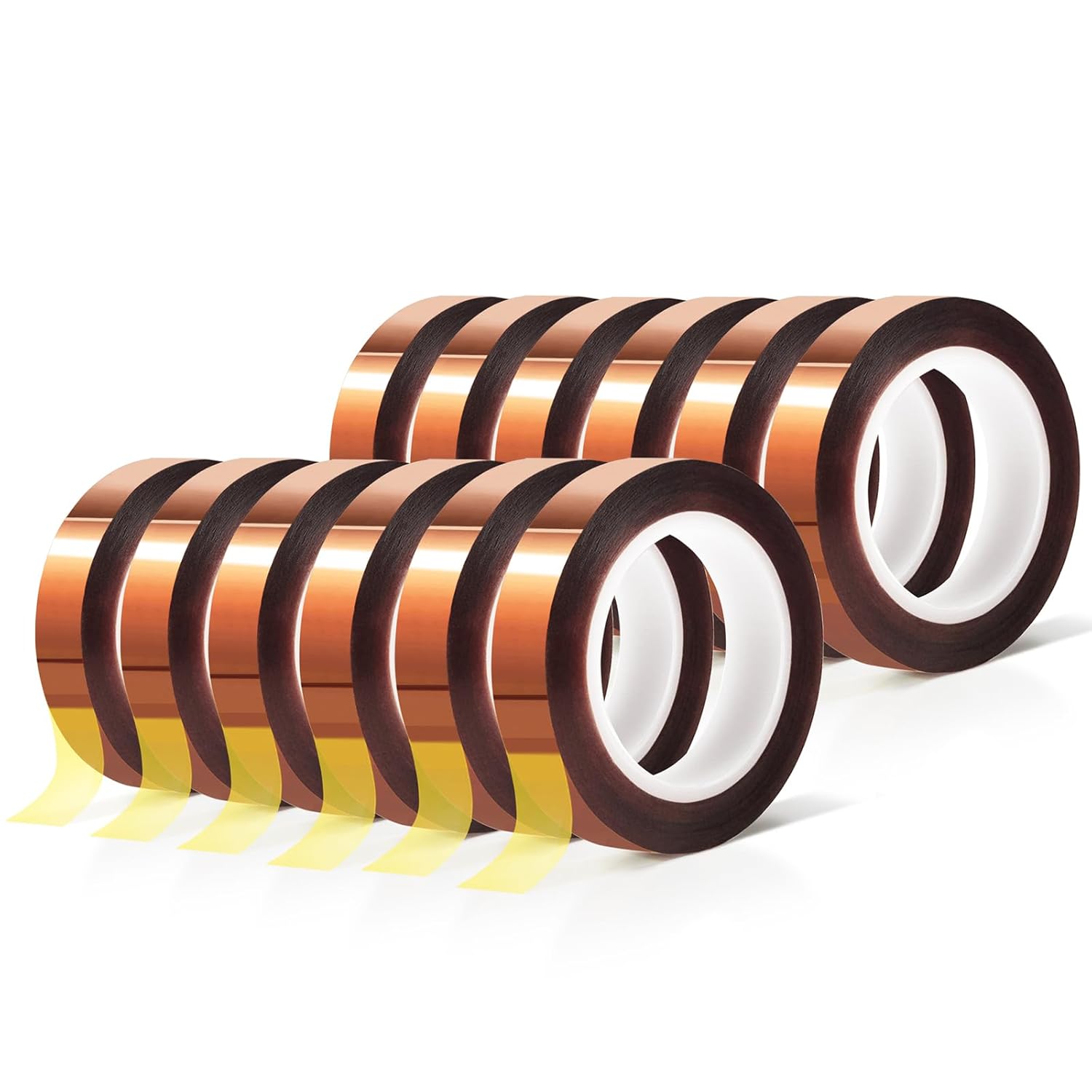 12 Rolls 10mm x16m(52FT) Heat Tape High Temperature Heat Resistant Tape Heat Transfer Tape for Heat Sublimation Press Vinyl,No Residue