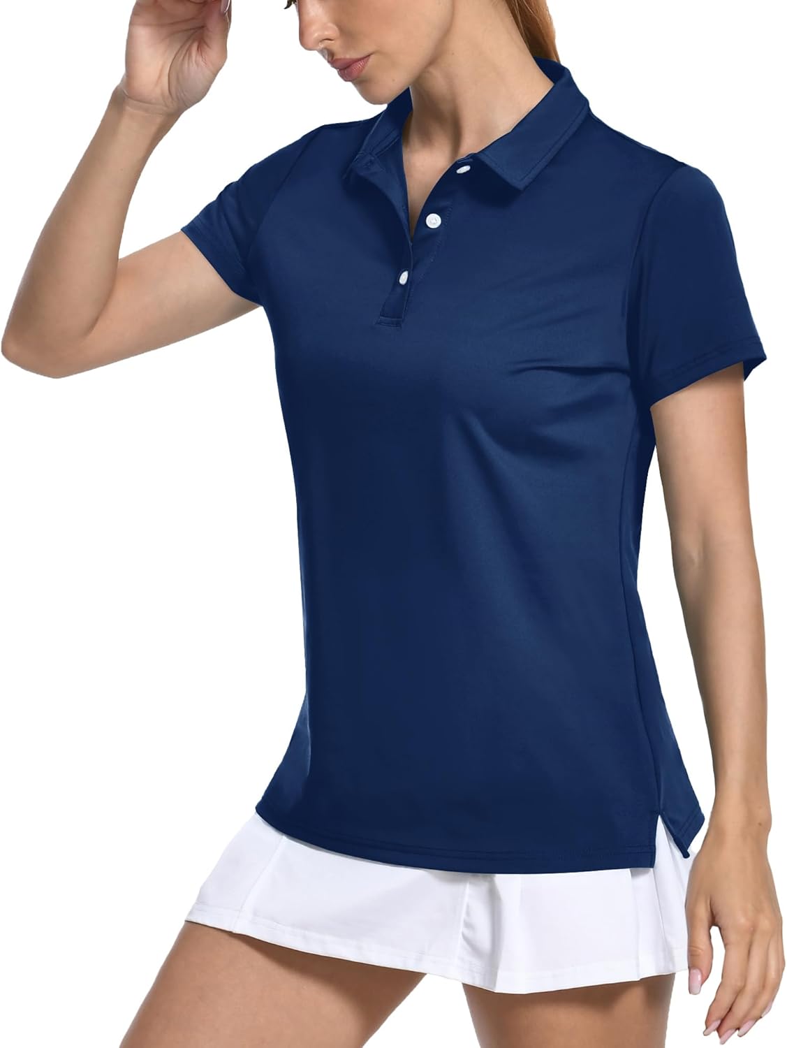KEFITEVD Women's Polo Shirt Short Sleeve Quick Dry UPF 50+ Golf Polos Lightweight Tennis Tops Ladies Running Polo